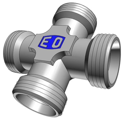 Ermeto K Cross Connector steel chromated light - 28mm, 160bar