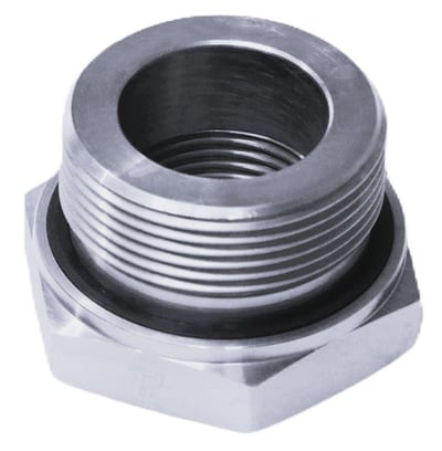 Ermeto RI Thread reduction steel chromated BSPP nipple/socket - 1 1/4", 3/4"