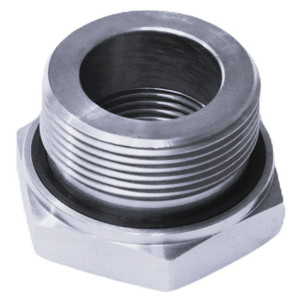Ermeto RI Thread reduction steel chromated BSPP nipple/socket - 3/4", 3/8"