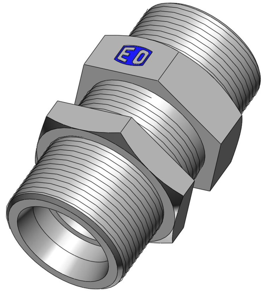 Ermeto SV Straight Bulkhead Connector steel chromated light - 22mm, 22mm, 250bar