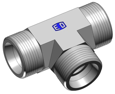 Ermeto T Union tee steel chromated light - 28mm, 250bar