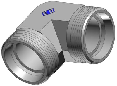 Ermeto W Angle Connector steel chromated light - 6mm, 6mm, 500bar, 90°