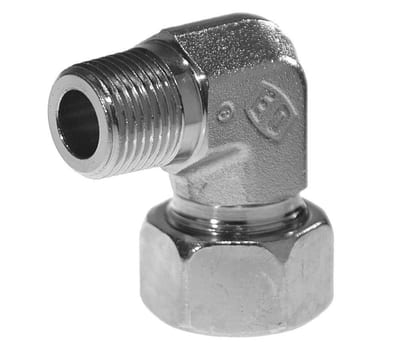 Ermeto WE Angle Insertion steel chromated metric keg light/light - 6mm, M8 x 1, 100bar, 90°