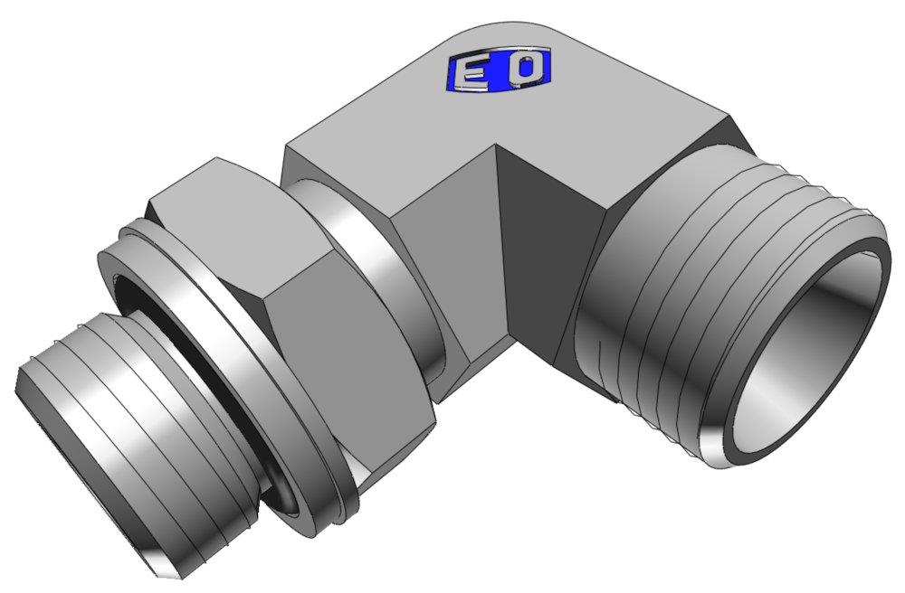 Ermeto WEE Adjustable Angle Insertion steel chromated BSPP light - 12mm, 1/2", 250bar, 90°