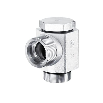 Ermeto WHK Adjustable Banjo Fitting steel chromated BSPP light - 15mm, 1/2", 250bar, 90°