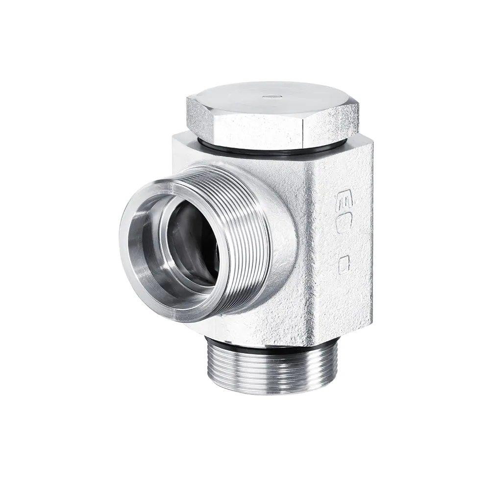 Ermeto WHK Adjustable Banjo Fitting steel chromated BSPP light/light - 6mm, 1/8", 250bar, 90°