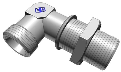 Ermeto WSV Angle Bulkhead Connector steel chromated light - 18mm, 18mm, 315bar, 90°