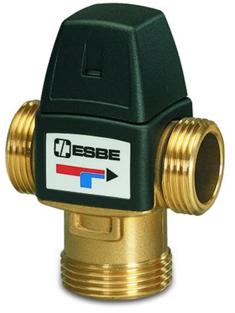 Esbe VTA322 Mixing Valve - Nipple/nipple/nipple, 1", 1.6M³/h, 35°C, 60°C