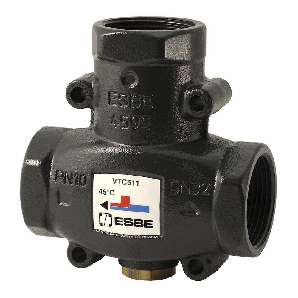 Esbe VTC Shunt Valve - coupling/coupling/coupling, 1", 3-Way, 9M³/h, 55°C, 25