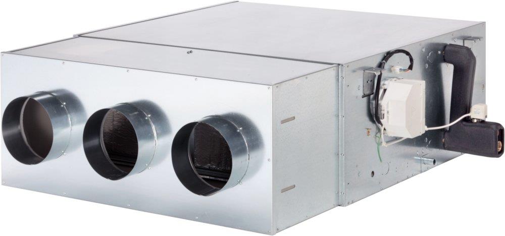 Eurapo EBH 030 high-pressure ducted fan coil, without plenum, EC inverter motor, 4-row coil, 3-way on/off valve with bypass, 9.94 kW cooling, 11.5 kW heating, 51 dB(A), 1981 m³/h, ESTEBH030-4R+OPT V2 3W