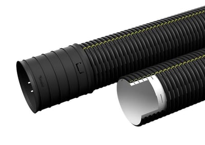 Evopipes Evodrain Hard Drain Pipe incl. sealing ring HDPE topslidset - 110mm, 94mm, 6000mm, SN8