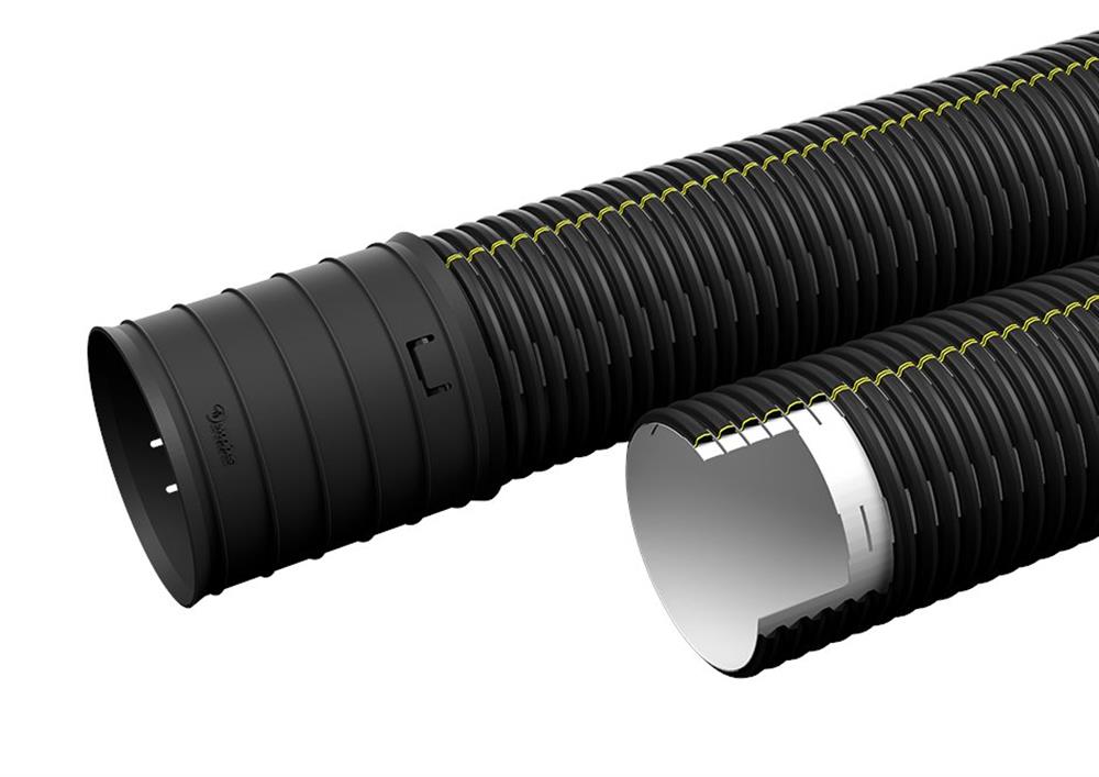 Evopipes Evodrain Hard Drain Pipe incl. sealing ring HDPE topslidset - 160mm, 138mm, 6000mm, SN8
