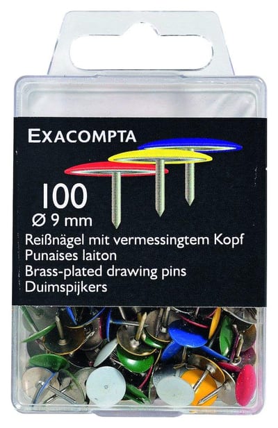 Exacompta Push Pins - 100PCS, Assorterede colours