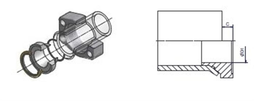 F37-324-50X5.0TFBCF Complete Half Flange hydraulic steel chromated - 1 1/2", 50mm, 3000psi