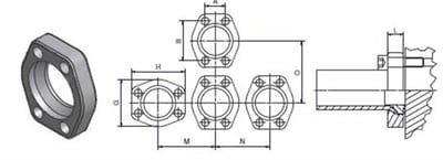 F37-632-CFX Loose Flange hydraulic steel chromated - 2", 2", 6000psi