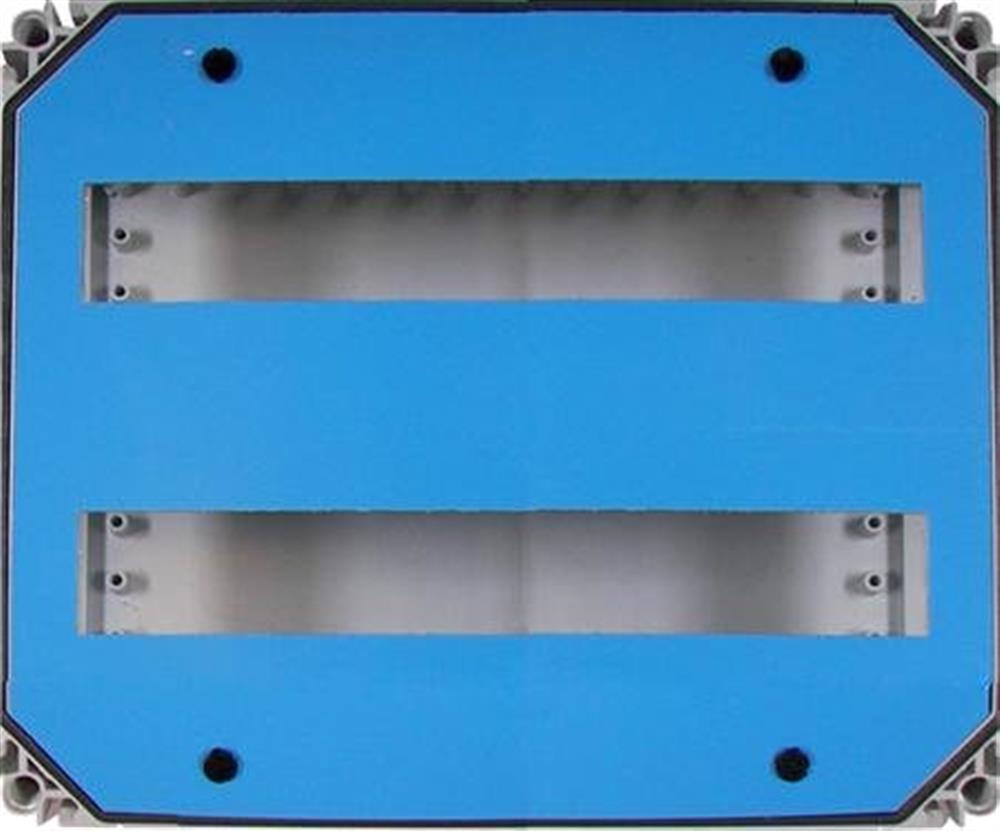 Fibox EKINDIN 43-2RK Box Base with DIN-Insert 2X20 module - SLN 43, 320 x 440mm, 130mm, grey, PC ( Polycarbonat )