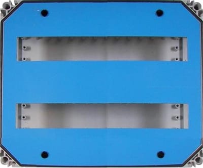 Fibox EKINDIN 43-2RK Box Base with DIN-Insert 2X20 module - SLN 43, 320 x 440mm, 130mm, grey, PC ( Polycarbonat )