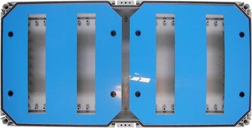 Fibox EKINDIN 64-4RK Box Base with DIN Insert 4X20 module - SLN 64, 440 x 640mm, 130mm, grey, PC ( Polycarbonat )