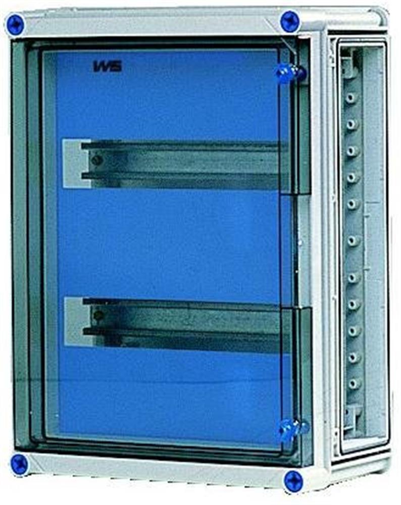 Fibox EKINDIN33-2RK Box Base with DIN insert 2X14 modules - SLN 33, 320 x 320mm, 130mm, grey, PC ( Polycarbonat )