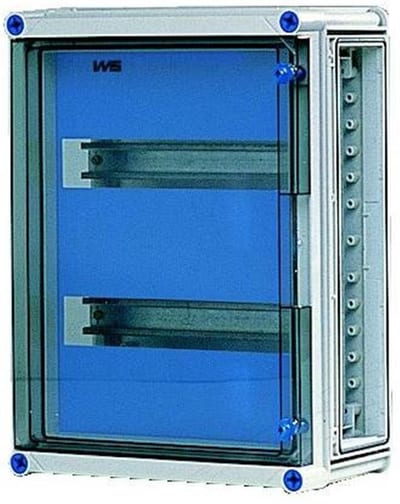 Fibox EKINDIN33-2RK Box Base with DIN insert 2X14 modules - SLN 33, 320 x 320mm, 130mm, grey, PC ( Polycarbonat )