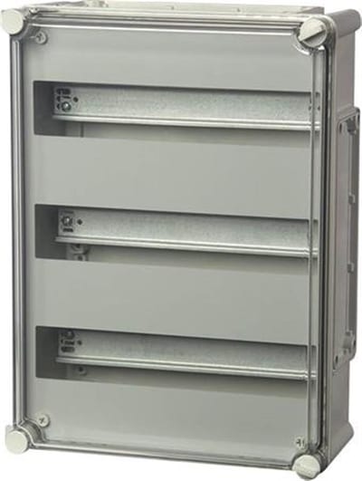 Fibox PEPD-3 DIN Rail Box 3 x 14 module - EK, 280 x 380mm, 130mm, grey / Transparent, PC ( Polycarbonat )