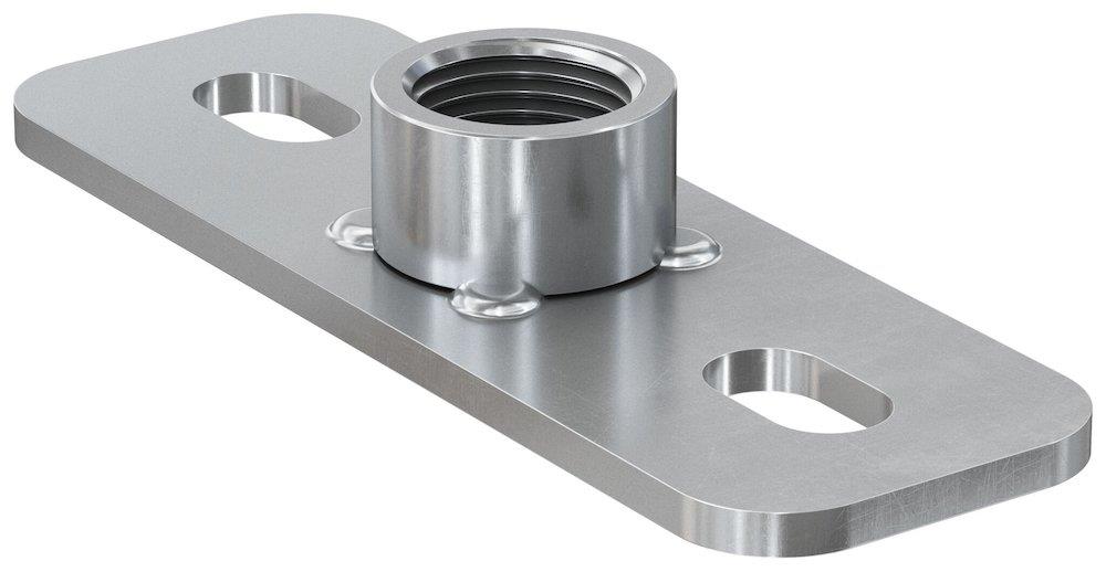 Fischer GPS Base Flange 1/2" with Threaded Nut, 120 x 40 mm