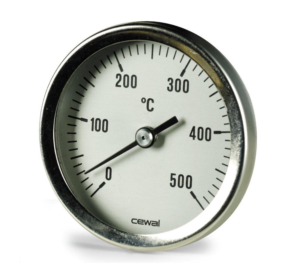 Flue Gas Thermometer - 63mm, 0-500°C, 150mm