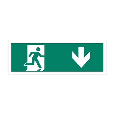 Flugtvej down Safety sign - plastic