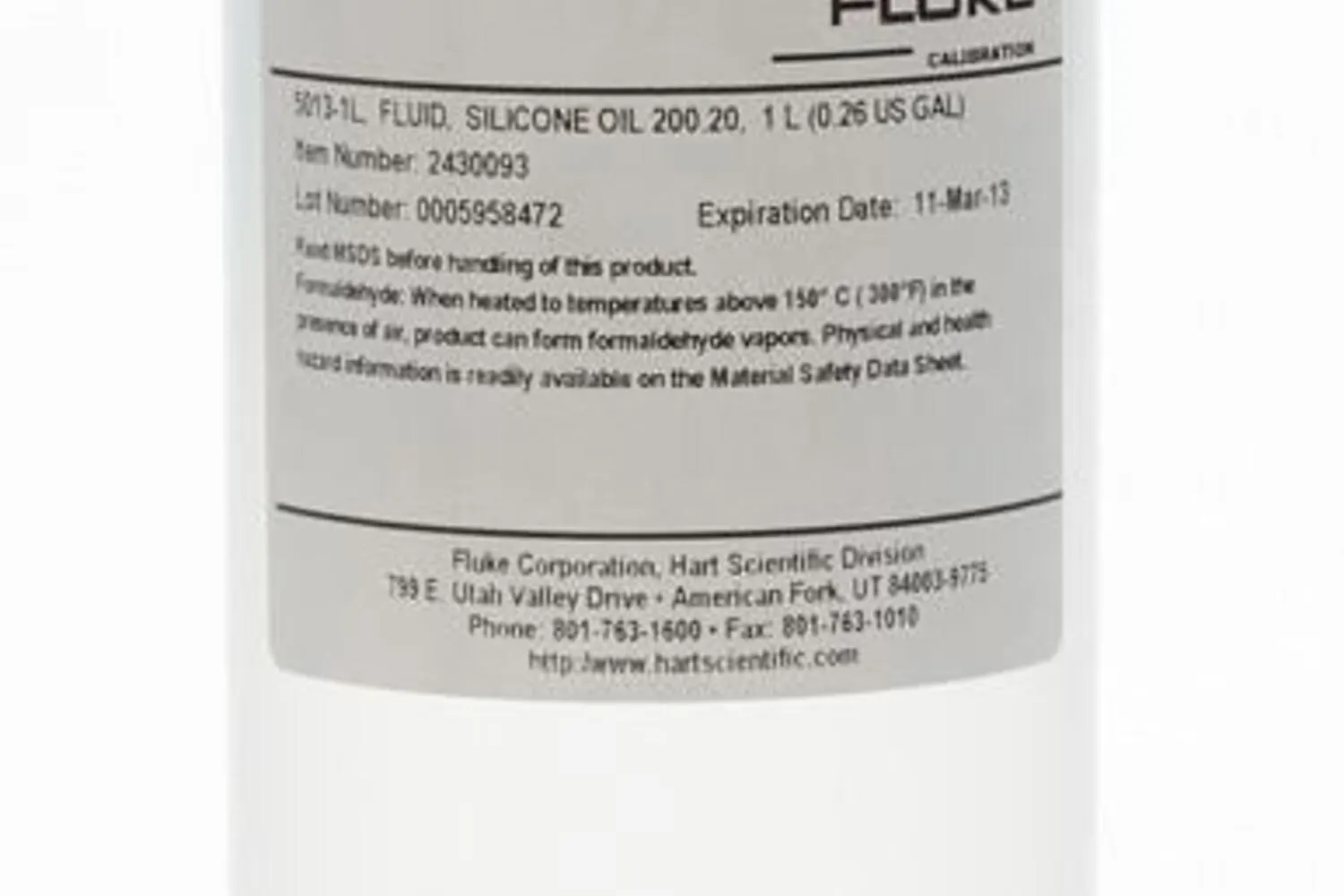 5013-1L | Silicone Oil, Type 200.20, 1 liter (0.26 gal)