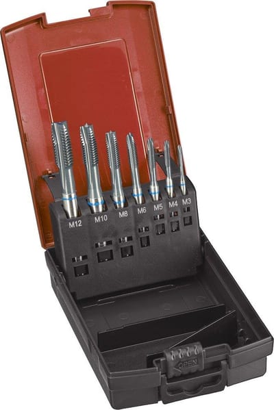 Format 1633 Chip Breaker Tap Set HSS-E steam-treated - 7PCS, Metric, M3, M4, M5, M6, M8, M10, M12, M3-M12