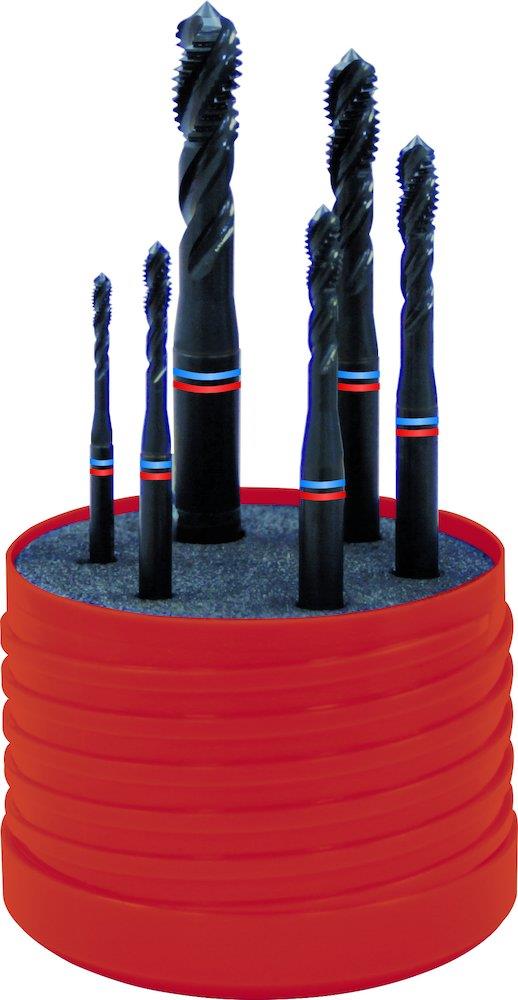 Format 1771 Spiral Tap Set tandem HSS-E steam-treated - 6PCS, Metric, M3-M4-M5-M6-M8-M10, M3-M10