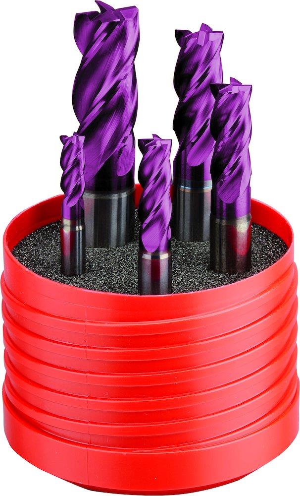 Format 2805 End Mill Set - HM, 5PCS, TiAlN, 6-16mm, Stainless steel, titan-materials