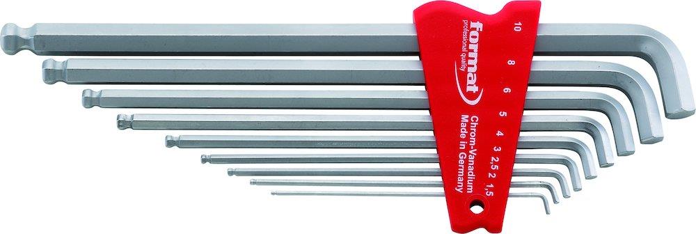 Format 5857 Hex Key Set with ball - 1,5-10, 9PCS