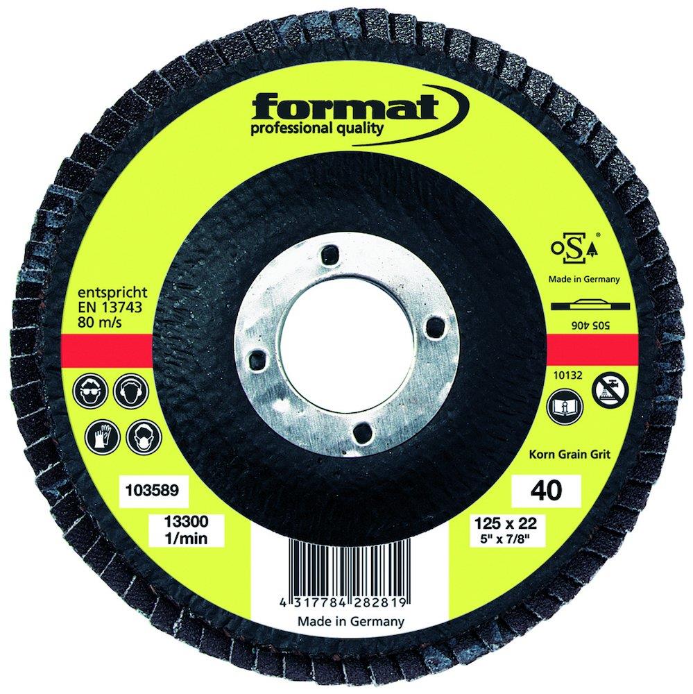 Format 8262 Flap Disc Flat 115 mm Bore 22.23 mm Grit 120 Zirconia