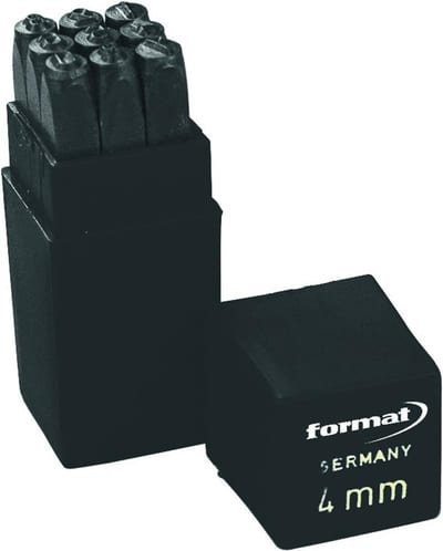 Format 9720 Steel Number Punch Set 0-9, 4 mm