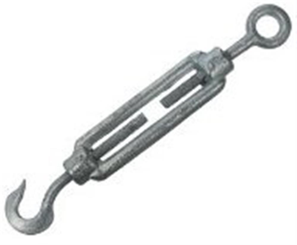 Galvanised Guy Wire Tensioner with Eye and Hook - 10 mm, 3/8 inch WG