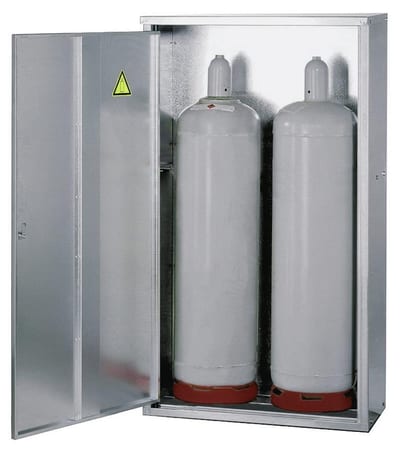 Gas cylinder cabinet hot-dip galvanised steel - Gasflasker à 33 kg: 2, 400mm, 840mm, 1485mm