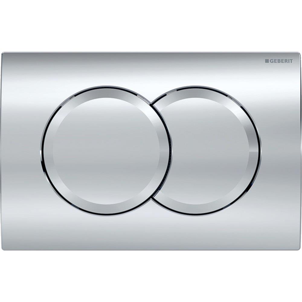 Geberit Delta 01 Dual-Flush Operating Plate, Chrome-Plated - Front-Actuated, Mechanical