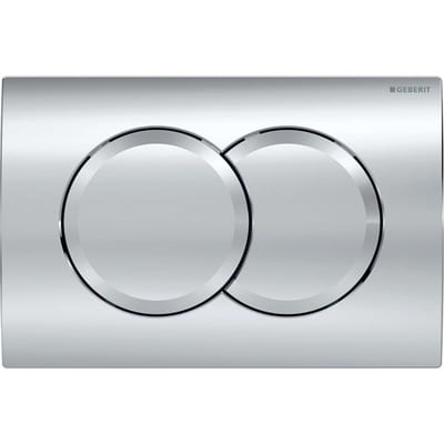 Geberit Delta 01 Dual-Flush Operating Plate, Chrome-Plated - Front-Actuated, Mechanical