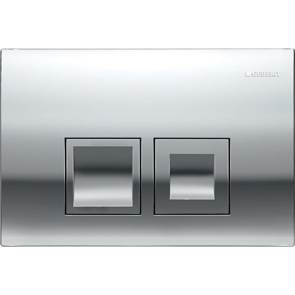 Geberit Delta 25 Operating Plate - Front Actuation, Chrome-Plated, Dual-Flush
