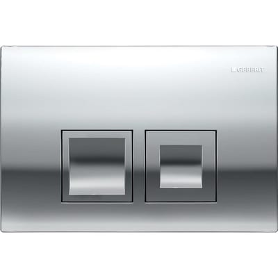 Geberit Delta 25 Operating Plate - Front Actuation, Chrome-Plated, Dual-Flush