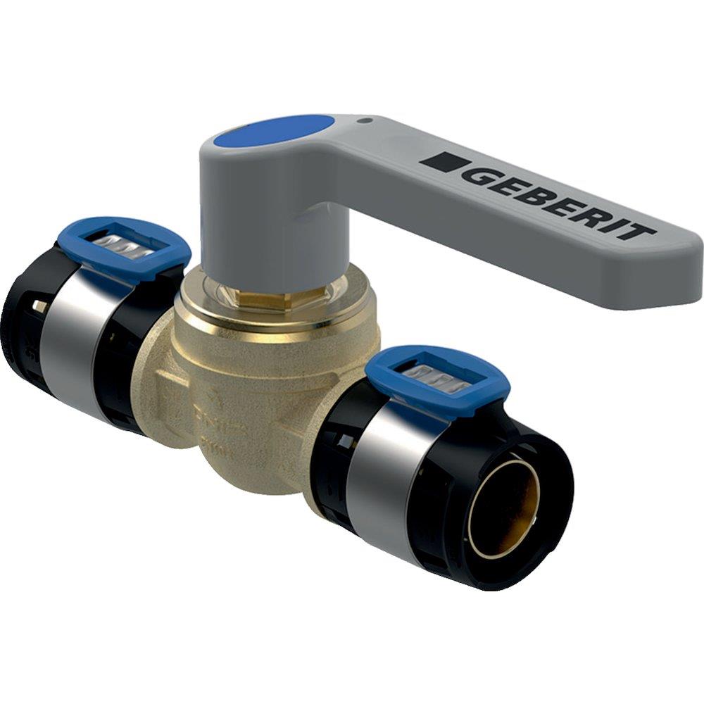 Geberit FlowFit Press Ball Valve L-handle lead-free silicon bronze - 16 mm