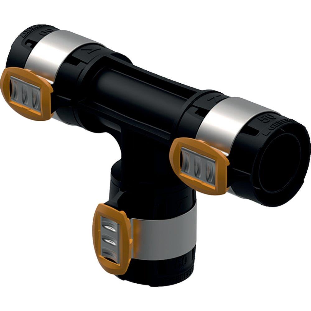 Geberit FlowFit T-Piece - 63mm, 63mm, 63mm