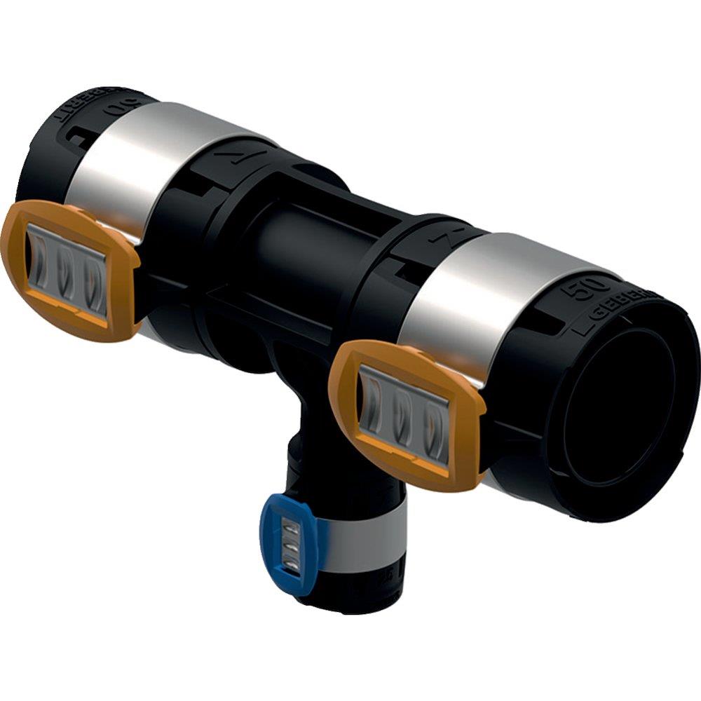 Geberit FlowFit T-Piece reduced - 75mm, 75mm, 25mm