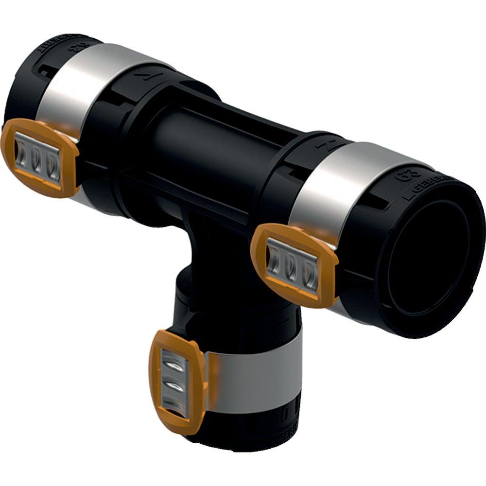 Geberit FlowFit T-Piece reduced - 75mm, 75mm, 50mm