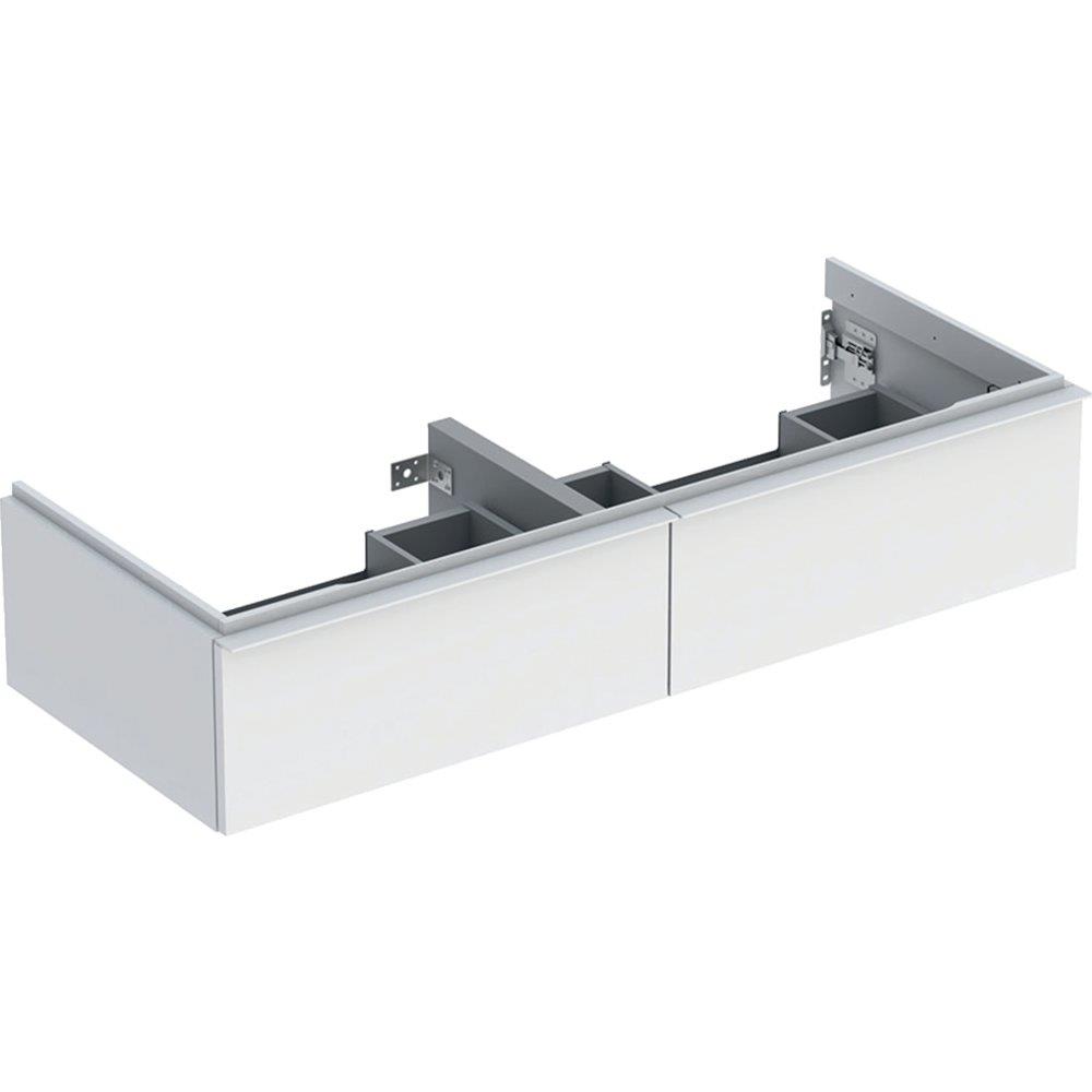 Geberit iCon Base Cabinet - 1184 x 476 x 247 mm, Lacquered Matte White, 2 Drawers