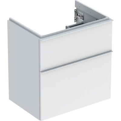 Geberit iCon Compact Base Cabinet - 592 x 615 x 416 mm, Matte White, Two Drawers