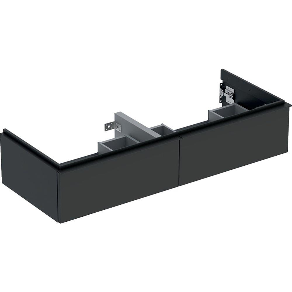 Geberit iCon Base cabinet lava - 247mm lacquered, 1184x476mm, grey, 2 drawers