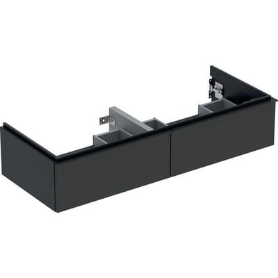 Geberit iCon Base cabinet lava - 247mm lacquered, 1184x476mm, grey, 2 drawers