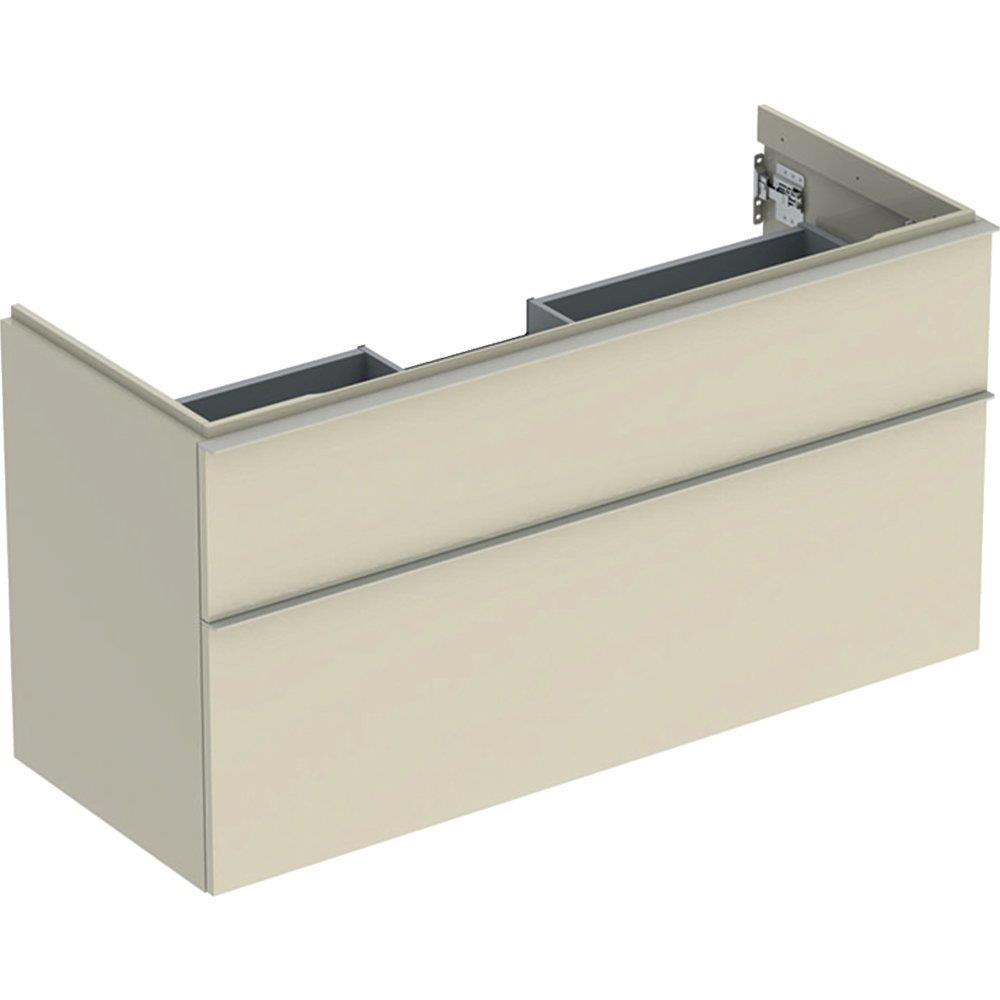 Geberit iCon Base cabinet sand-grey high gloss - 615mm, lacquered, sand-coloured, 2 drawers